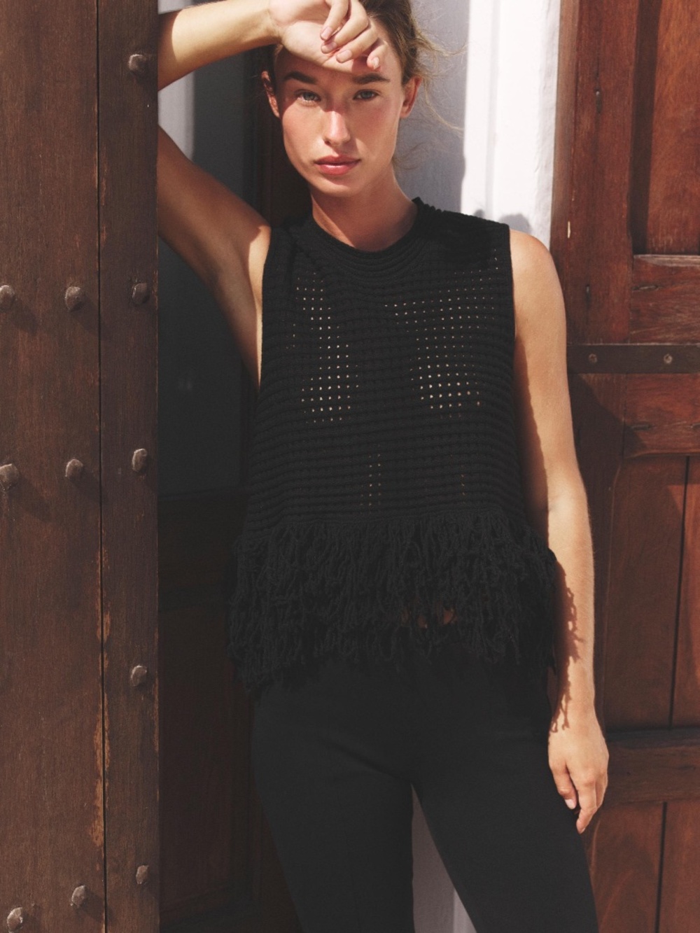ZARA CROCHET FRINGE TANK